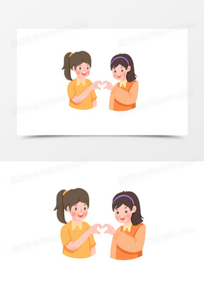 比心手势图片可爱动漫版