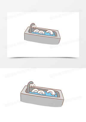 卡通手绘免抠洗碗槽素材