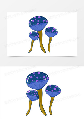 卡通手绘毒蘑菇免抠素材