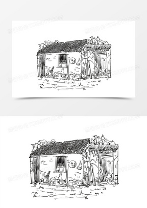 破旧茅草屋图片大全