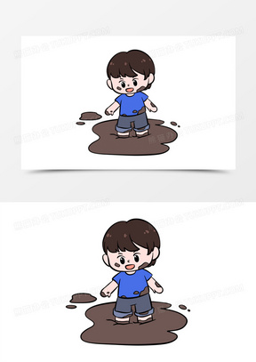 小孩玩泥巴图片头像