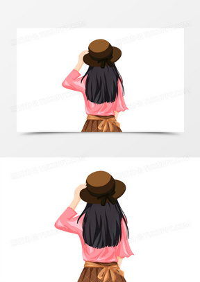 背影141手绘插画风唯美女孩背影元素100美女背影图片80美女背影60手绘