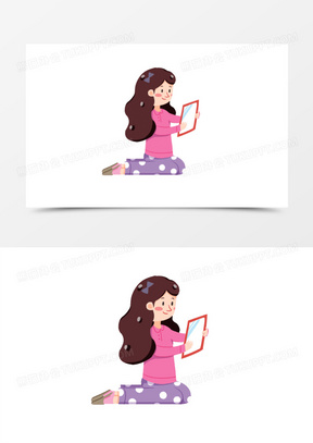 照镜子图片卡通动漫