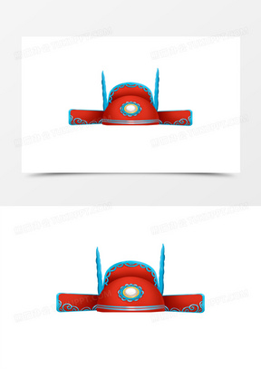 手绘插画风立体状元帽免抠元素