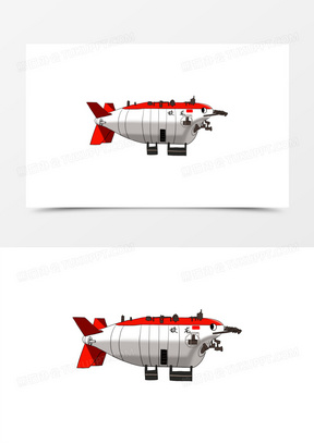 手绘蛟龙号潜水艇蛟龙号素材