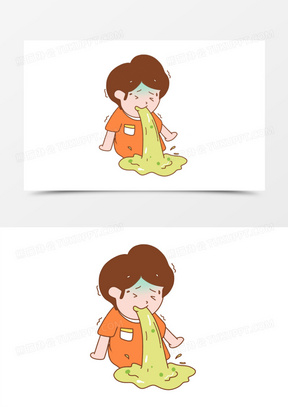 男生反胃难受呕吐恶心元素1491女生反胃难受呕吐恶心元素410手绘卡通
