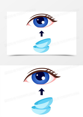 卡通戴隐形眼镜矫正视力隐形美瞳素材