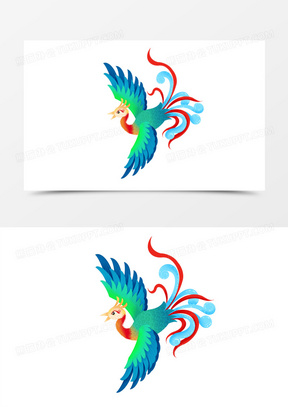 手绘插画风免抠精卫鸟儿素材