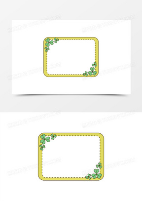 一组卡通小清新植物系列手抄报边框套图系列三元素