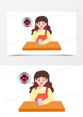 喉咙痛图片难受图片表情包大全_熊猫办公