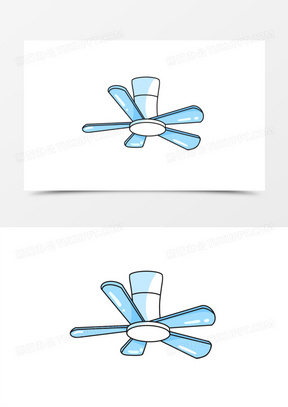 卡通手绘家用电器之吊扇素材