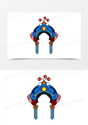 戏曲头饰图片简笔画彩色