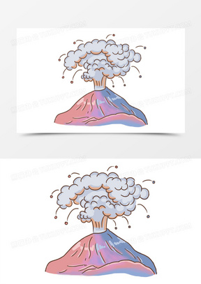 火山爆发图片绘画作品