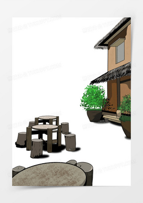 农家小院82卡通手绘陕北农家小院素材81农家小院1336手绘水墨复古风