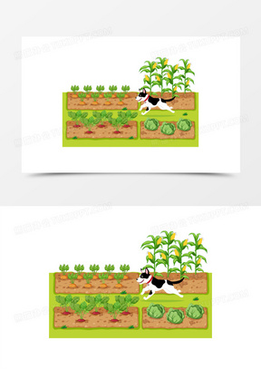 农场菜园空地卡通图片