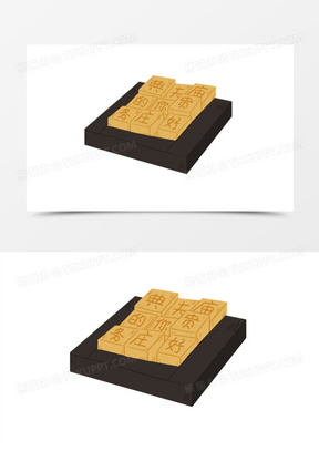 一组卡通风古代四大发明套图之活字印刷术素材