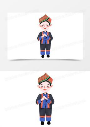 壮族卡通人物图片简单又漂亮