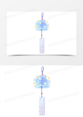 手绘插画风清新唯美小花风铃素材