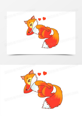 手绘卡通狐狸精勾引表情包免抠元素