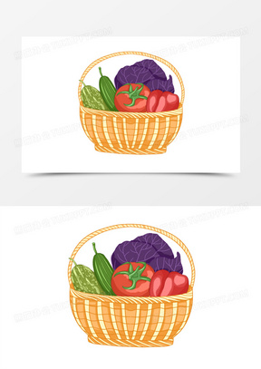 丰收的菜篮子图片卡通可爱