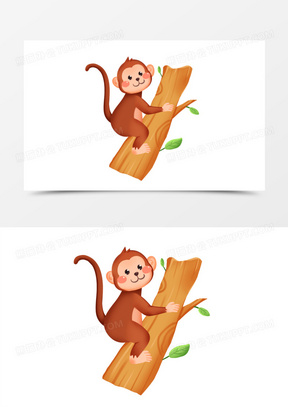 猴子爬树图片卡通可爱版