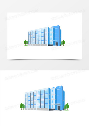 卡通高校学生住宿宿舍楼素材