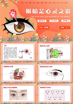 橙色清新风医美整形学习PPT模板