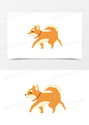 卡通手绘免抠可爱的柴犬元素