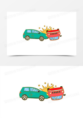 出车祸追尾的图片卡通