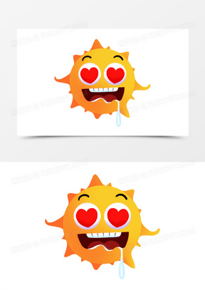 一组太阳表情包emoji搞怪合集一元素