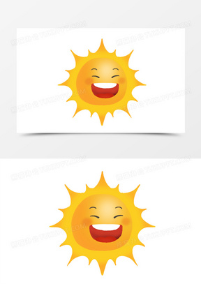 一组太阳表情包emoji搞怪表情四元素