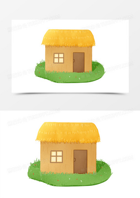 农村茅草屋图片卡通可爱