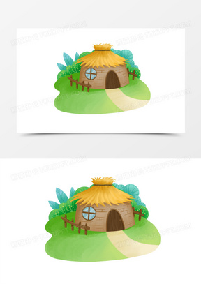 稻草房卡通图片可爱