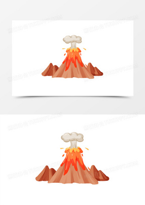 儿童画火山图片风景图片