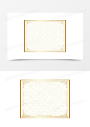 一组矢量金色荣誉证书奖状边框四免抠素材