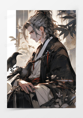 武侠人物古装男主角古风小说封面元素