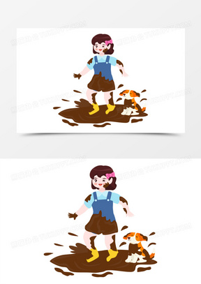 小孩玩泥巴图片头像