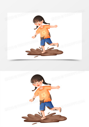 小孩玩泥巴图片头像