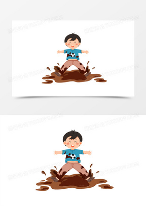 小孩玩泥巴图片头像