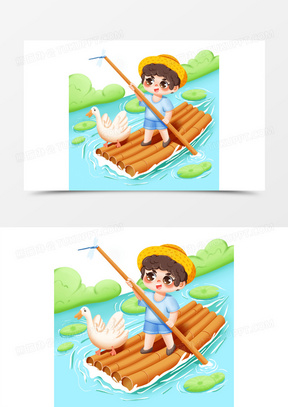 古代木筏图片高清