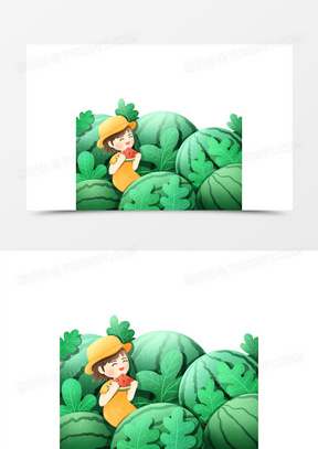 西瓜地图片卡通可爱