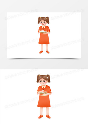 手绘插画女学生做笔记免抠元素100卡通手绘免抠民国时期女学生素材462