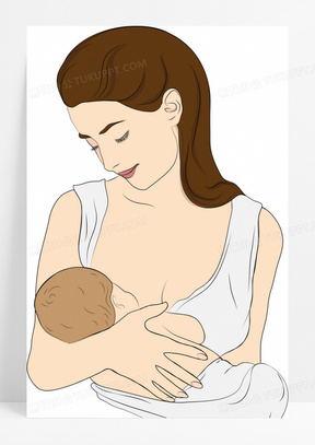 妈妈哺乳卡通图片