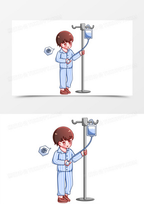 打点滴图片动漫可爱头像