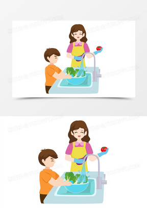 帮妈妈做家务图片卡通可爱