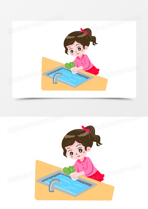 洗蔬菜卡通图片