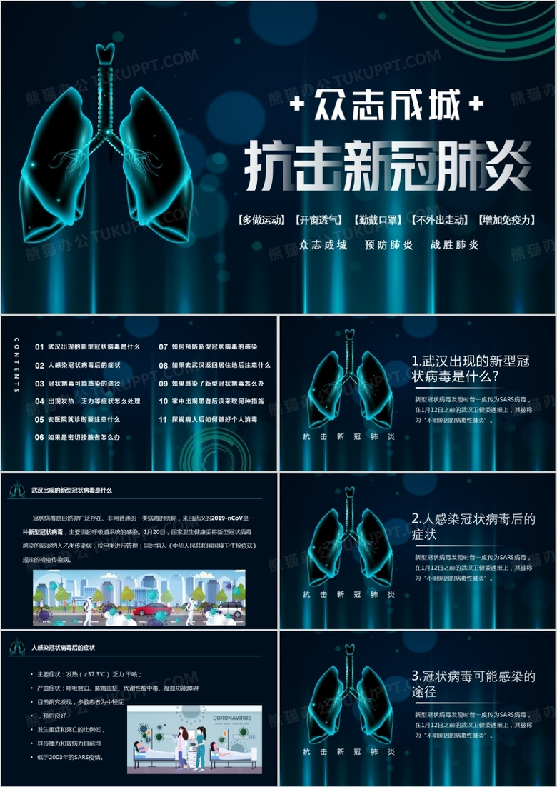 医疗预防新型冠状病毒方法解读PPT模板