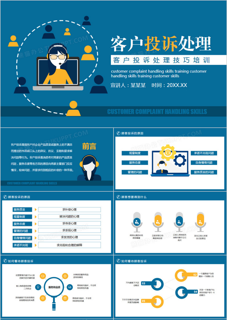 客户投诉处理技巧培训动态PPT模板