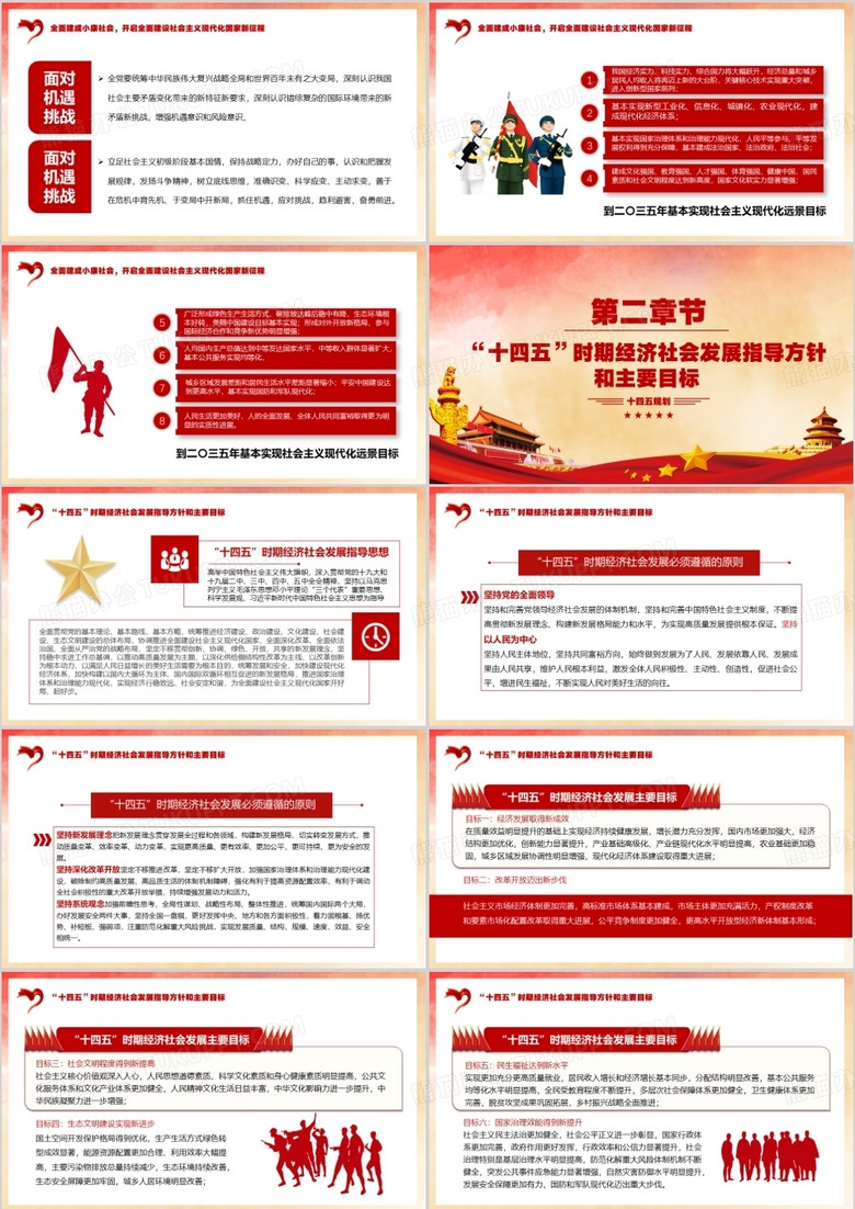 国民经济和社会发展第十四个五年计划和35年远景目标ppt模板下载 熊猫办公