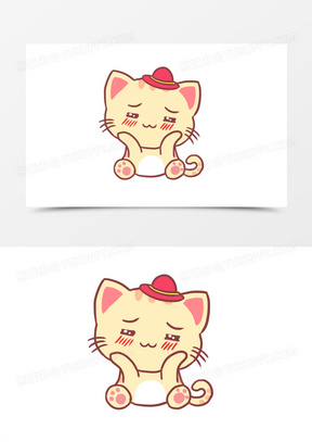 手绘卡通动物害羞表情包免抠元素